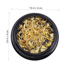 WOONEKY DIY Gold Moon Star Nail Charms for Manicure Decor Alloy Nail Art Decoration with Storage Box Skin-Friendly Material for Home Professional Use