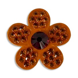 Bonjoc Premium Crystal Golf Ball Marker with Magnetic Hat Clip Flower (Tulip - Orange/Red) | Perfect Golf Accessories, Golf Gift and Golf Giveaway for Men and Women with Add-ons Available