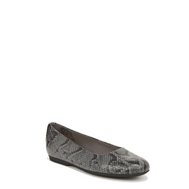 Dr. Scholl's Womens Wexley Slip On Ballet Flat Loafer Dark Grey Snake Print 7.5 M