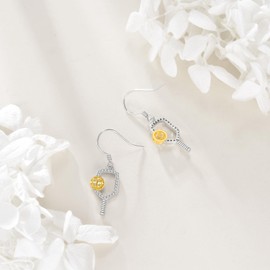 Pickleball Earrings Sterling Silver Ball Dangle Earrings Sport Mother's Day Jewellery for Women Mum