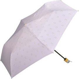Wpc. 7712-012-002 7712-002 Automatic Opening and Closing Rain Umbrella, Charmy Heart Umbrella, Mini Pink, Ladies, 19.7 inches (50 cm), For Rain or Shine, Heart Pattern, Pastel Color, Clear Handle,