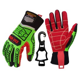 Seibertron High-VIS HDC5 - Guantes de seguridad resistentes a los cortes de nivel 5, protección de alto rendimiento, resistentes a los impactos, guantes de seguridad de aceite y gas, CE EN388 4543 XL con 1 clip de guante negro