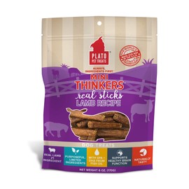 Plato Mini Thinkers Real Meat Sticks Dog Treats, The "No Brainer" Treat for Smaller Dogs