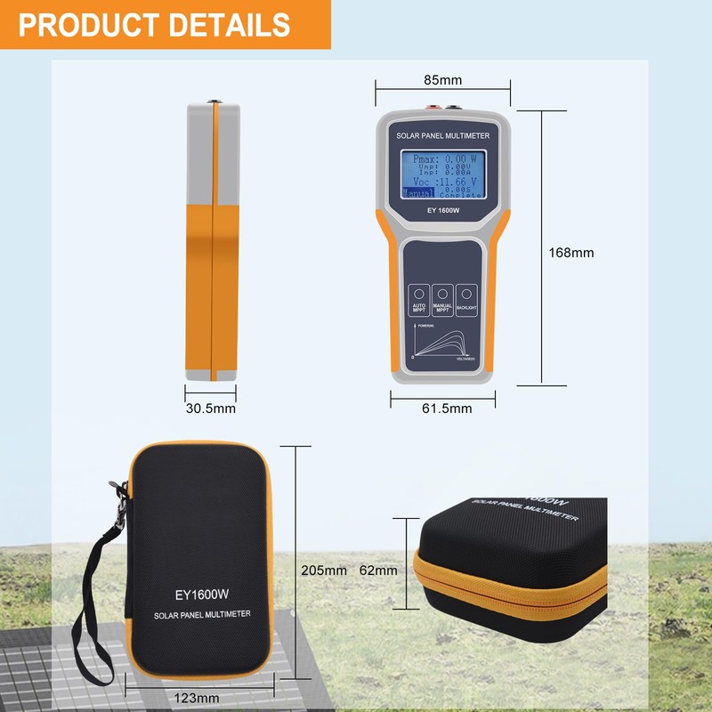 Geloo 1600W MPPT Tester Photovoltaic Solar Panel Tester Solar Panel