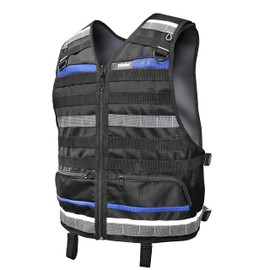 Niche Workwear Tool Vest with Adjustable Strapes,Front Zipper, Heavy Duty and Water-repellent Reflective Vest for Construction, Electricians, Plumber, Home Repair (TL-6201)