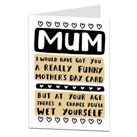 Funny Mothers Day Card Rude Wet Yourself Design From Son Or Daughter