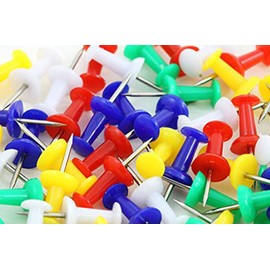 100 Drawing Colourful Plastic Push Pins Stationery for Cork Notice Board