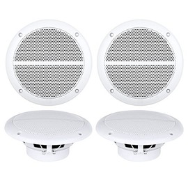 Enrock EM602W 6.5" 90 Watt Peak 2-Way Marine Full Range Speakers (White, 2 Pair)