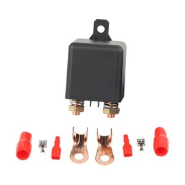 Hsthe Sea Split Charge Relay, 12V 250A 4 Pin Car Relay with 2 Pin Base + 2 Terminals, for Car Truck Boat Isolator Relay Split Charging