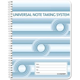 BookFactory Universal Note Taking System (Cornell Notes) / NoteTaking Notebook - 100 Pages, 8 1/2" x 11" - Wire-O (LOG-100-7CW-PP(Universal-Note))