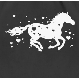 Shirtracer - Gym Bag Backpack - Horse with Hearts - Horse Rider Horse Lover Gift Horse Girl, 04 Black, Unit size