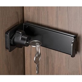 90 Right Angle Locks with Key Heavy Duty flip Door Latch,Upgraded Thickened and Lengthened Sliding Locks Door Lock hasp latchs Security Door Cabinet Closet Password Closet Hardware (Black)