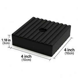 4 Pack Heavy-Duty Anti-Vibration Pads – Solid Rubber 4"x4"x1" | Noise Dampening, Slip-Resistant Pads for Air Compressor, Generator, Washer, Dryer, HVAC Equipment