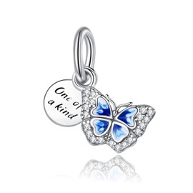 Alstiva Animal Rabbit Four-Leaf Clover Charm, 925 Sterling Silver, 5A Cubic Zirconia, Charm Bead Pendant for European Bracelets, Necklaces, Jewellery Gift for Women, Sterling Silver