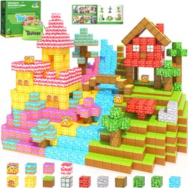 200PCS Magnetic Blocks-Build Mine Magnet World Forest Candy Set Magnetic Tiles Cubes Toddler Kids Games Toys, Building Blocks Learning Outdoor Toys for 3 4 5 6 7 8 Years Old Boys & Girls
