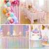 Rainbow Table Runner Glitter Tulle Fabric, Soft Decorative Fabric Tulle