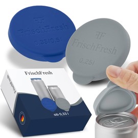 FRISCHFRESH® - Lid for drinks cans | Can lid - 0.25l/0.33l-0.5l+ (dark blue-grey, 0.25l) (LFGB, BPA-free) | [Protection] for festivals, beach, garden, car, truck, outdoor, on the go