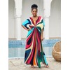 IMAGEKOPE Moroccan Print V-Neck Batwing Kaftan Women's Plus Size Loose
