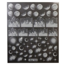 Nail Seal, Moon Cloud, Transparent, Translucent [White, White] Nail Sticker, Nail Art, Self Nail Decoration, 1 Sheet Included, Sparkling Punpyunmaru NAS-031