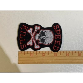 CUSTOM MADE Embroidered Speed Kills Biker Patch Iron On and/or Sew On