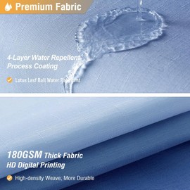 BTTN Stall Fabric Shower Curtain - 36 x 72 Inch Half Ombre Linen Textured Weighted Shower Curtain Set with 6 Plastic Hook, Narrow RV Simple Neutral Walkin Cloth Shower Curtains for Bathroom- Navy Blue