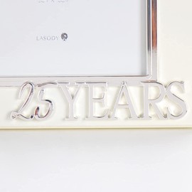 LASODY 25th Silver Anniversary Picture Frame,25th Birthday Gift,Wedding Gifts