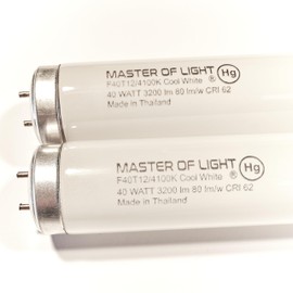 F40CW (2 Pack) 4ft Fluorescent Tube Light Bulb 40W 40 Watt T12 Cool White 4100K 1.5 inch Diameter Replaces F40T12/CW F40T12 F40XL/SP41 F40/SPX41 F40/SP41/ECO F40SP41 F40CWX, F40 CW Supreme (2)