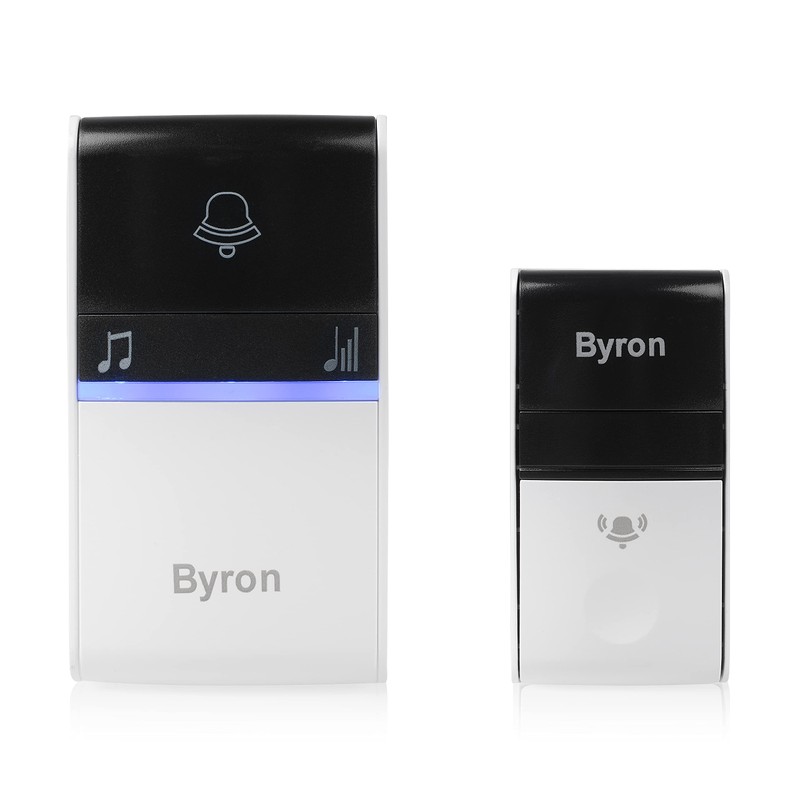 Byron DBY-23412UK Wireless Portable Doorbell Set, 100m Range, 16 Melodies