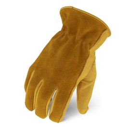 Ironclad Workhorse Leather Work Gloves, Suggested Uses For Landscaping, Ranch Work, Diy Projects, Sized XS, S, M, L, XL, XXL, XXXL (1 Pair), Gold (IEX-WHO-04-L)