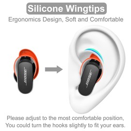 5 Pairs Anti-Slip Ear Hook Tips QuietComfort Earbuds II, Add Grip Silicone Sport Ear Tips Buds Wings Wingtip Accessories Compatible with Bose QuietComfort Earbuds II 2022 Release - 5 Color
