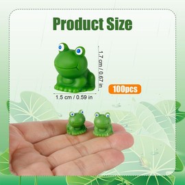 100 count Mini  Frogs, Green Frog Figurines Miniature  Frogs Cute Frog for DIY Crafts Dollhouse Garden Glass Container Decorations - Color: 100