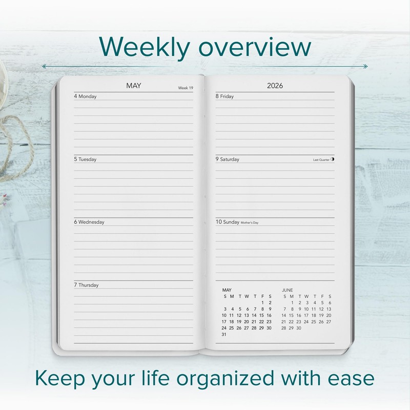 Harbor Pocket Weekly Monthly Planner 2025-2026 - Calendar Planner and