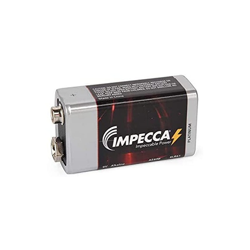 IMPECCA 9 Volt Batteries, High Performance 9V Alkaline Batteries, 6LR61,