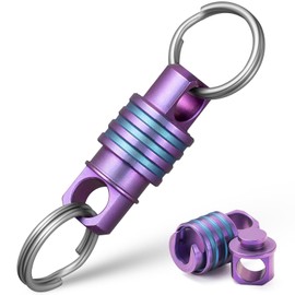 TISUR Key Chain Breakaway Quick Release Carabiner Detachable Key Chain Stylish with Key Ring (Titanium, Black (Pack of 2))