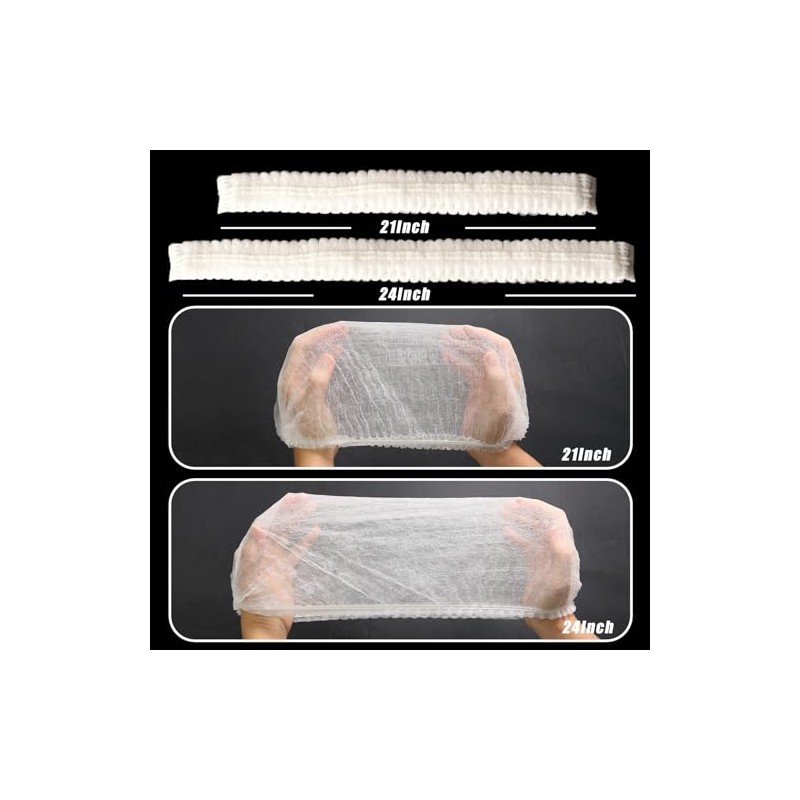 Smilco 100 Piezas Paquete Gorros Desechables Blancos Redecilla Pelo Pulgadas