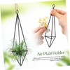 SUPVOX 4Pcs Geometric Metal Air Plant Holder Stylish Hanging Planter