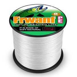 FRWANF - Línea de pesca trenzada de 8 hebras, no destiñe, sin estiramiento, alta resistencia, resistente a la abrasión, miles de opciones en 9 colores, rendimiento profesional en agua salada o dulce