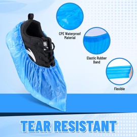 UML Brand Shoe Covers Disposable - 50 Pack - Booties for Shoes Covers - Indoor Waterproof Shoe Booties Disposable Non Slip - Fits Up To Size 11 US Men and 13 US Women