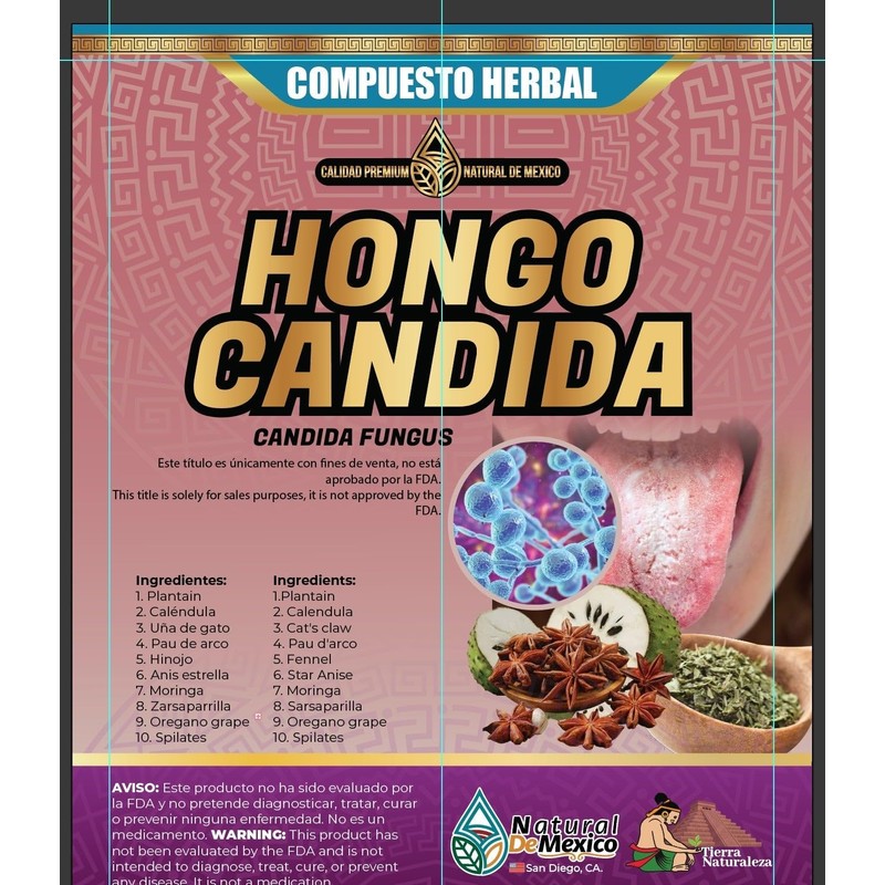 Compuesto Herbal Hongo Candida 4 Onzas Te Tea 4 Oz.