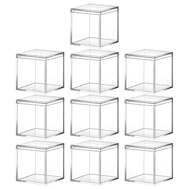 Operitacx 10pcs Small Acrylic Boxes with Lids Clear Acrylic Plastic