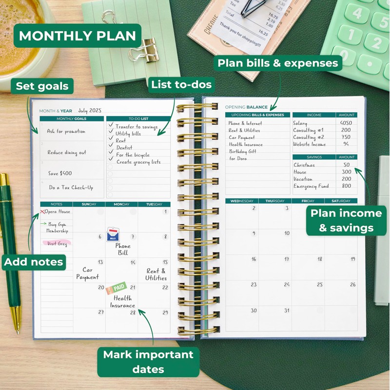 Clever Fox Budget Planner & Monthly Bill Organizer With Pockets.