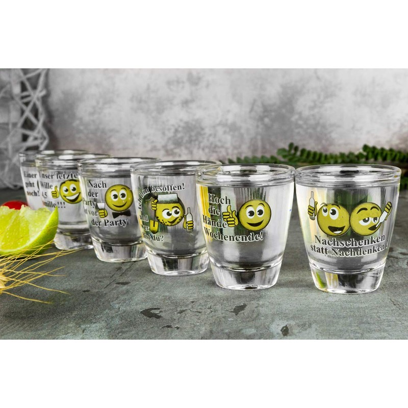 Sendez 6-Pack Modern Shot Glasses, 25ml, Colorless, Reusable, Dishwasher Safe