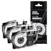 Compatible Nameland Tape 12mm White 3pcs Black Text XR-12WE XR