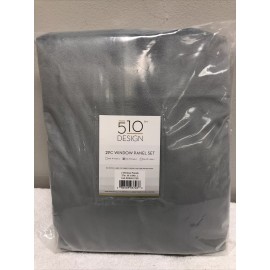 510 Tm Design 2pcs Window Panel Set Blackout 37in X 84in Gray Colt Garret Rod