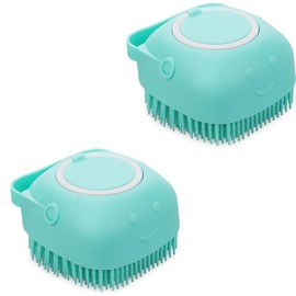 Moizia Haustier-Badebürste, Hundebürste, Katzenbürste, Massage-Bürste für Haustiere, mit Shampoo-Spender, tragbar