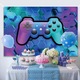 7x5Ft Video Game Backdrops for Boy Gaming Theme Boy Party Photography Background Gamer Room Decor for Game Fans Video Gamer Party Decoration Supplies.