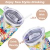 omezin 40 Oz Butterfly Theme Tumbler With Handle With Lid