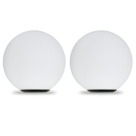 2 Pack Matte Opal Glass Globe Lampshades with Black Metal Rings, Replacement Light Shades for Wall Sconces and Pendant Lights