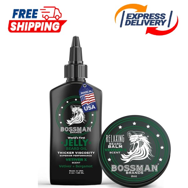 Bossman Beard Oil Jelly and Relaxing Beard Balm Combo -