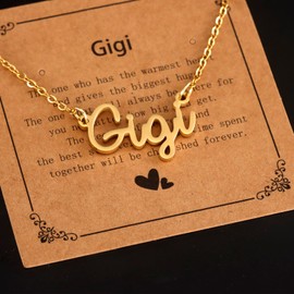 Kivosliviz Gigi Gifts for Grandma Jewelry from Grandson Women Mothers Day Ideas Gold Necklace for Gigi